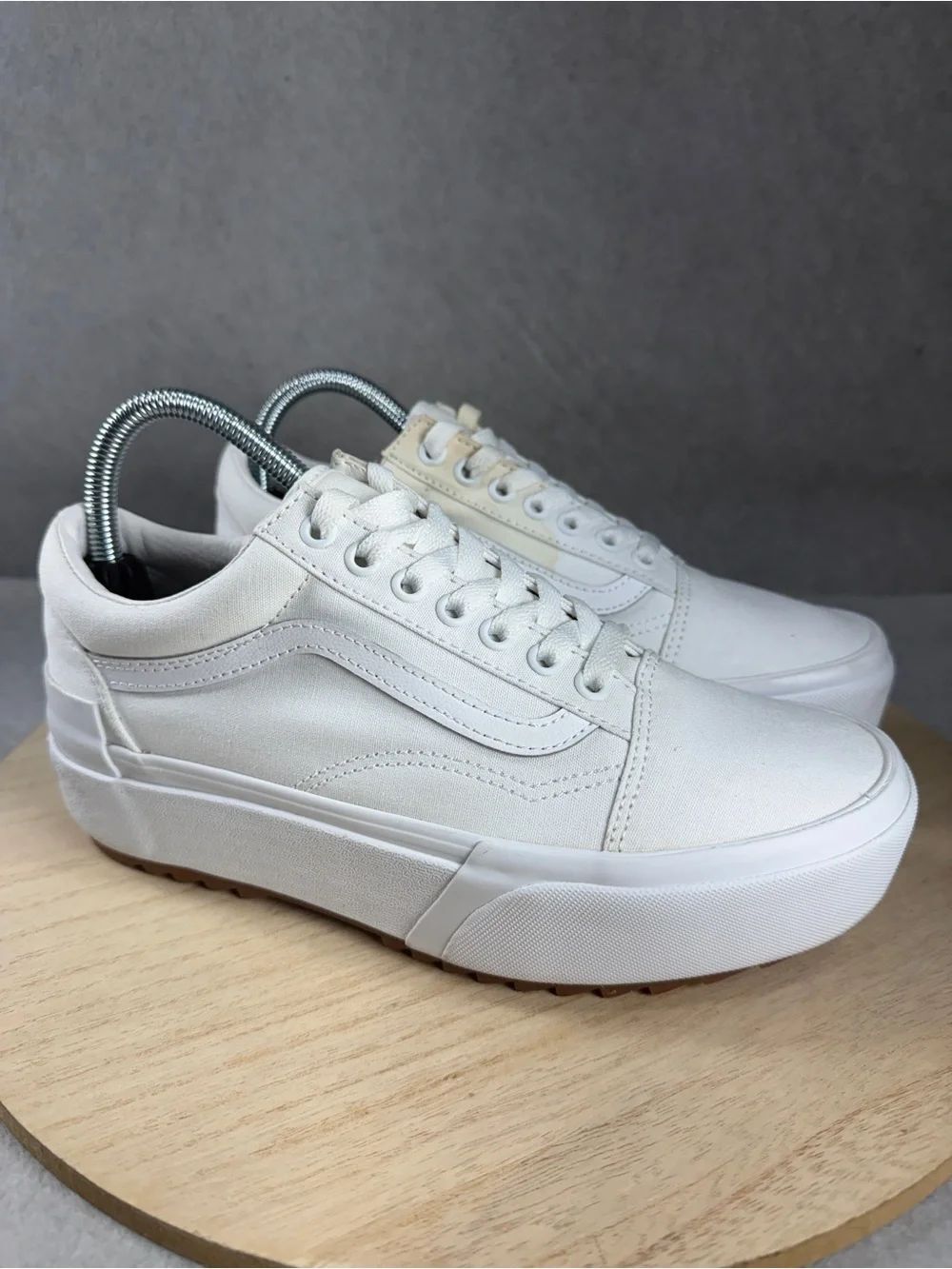 Vans Old Skool Stackform Platform True White Women 8.5 Men 7 READ DESCRIPTION